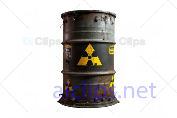 3D Realistic Corroded Radioactive Waste Barrel