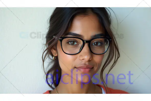 Close-Up Portrait of Woman with Glasses