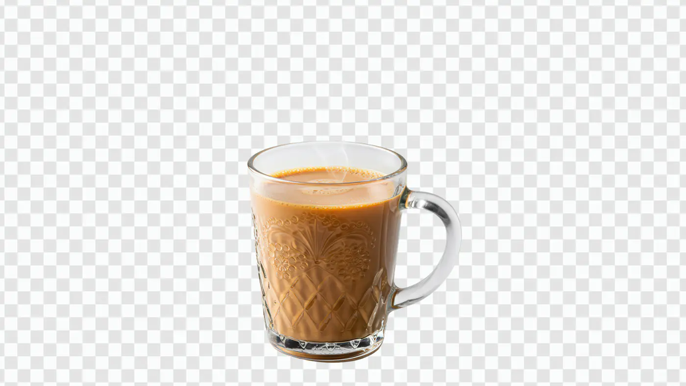 Creamy Indian Masala Chai Glass Mug PNG