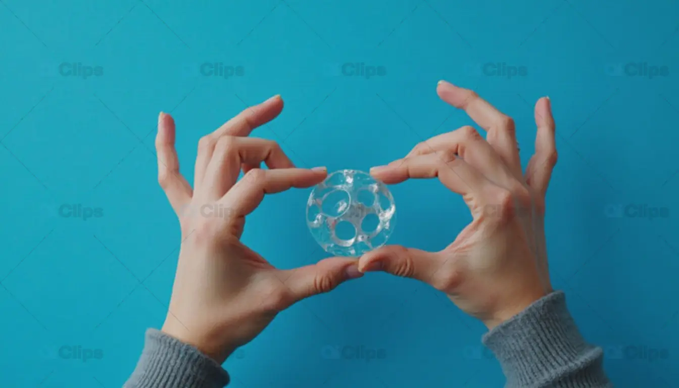 Hands Holding Glass Sphere