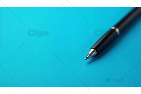 Black Pen on Blue Background
