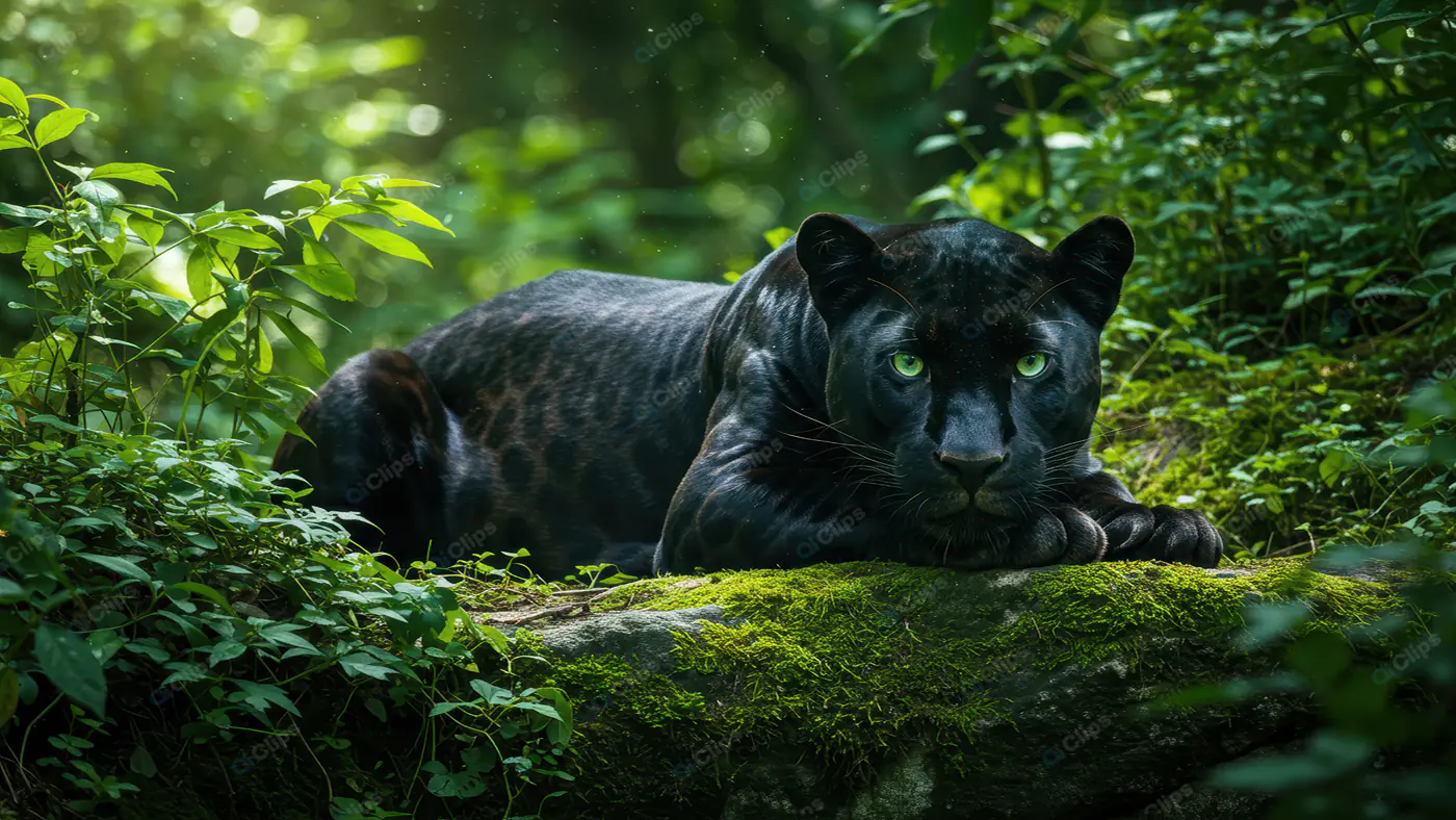 Majestic Panther in Lush Jungle