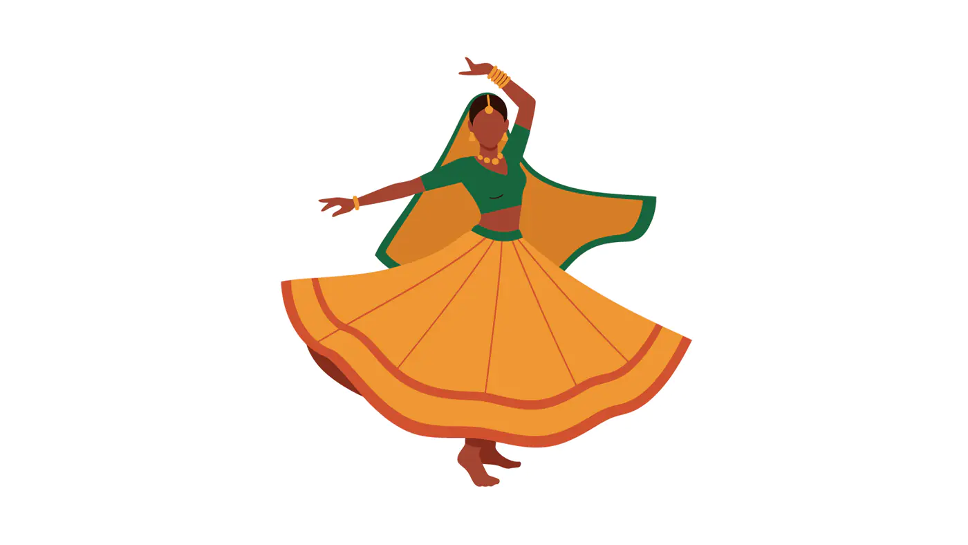 Vibrant Indian Dancer Vector