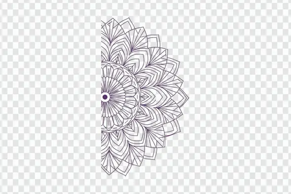 Elegant Purple Mandala Decorative Corner Flourish Element Clipart