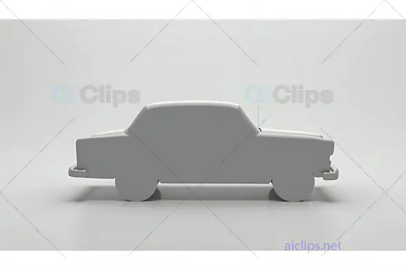 Modern Minimalistic Car Silhouette in White
