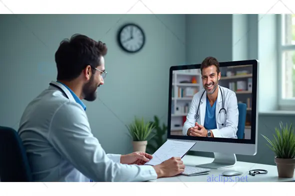 Doctors Collaborating in a Virtual Telemedicine Consultation