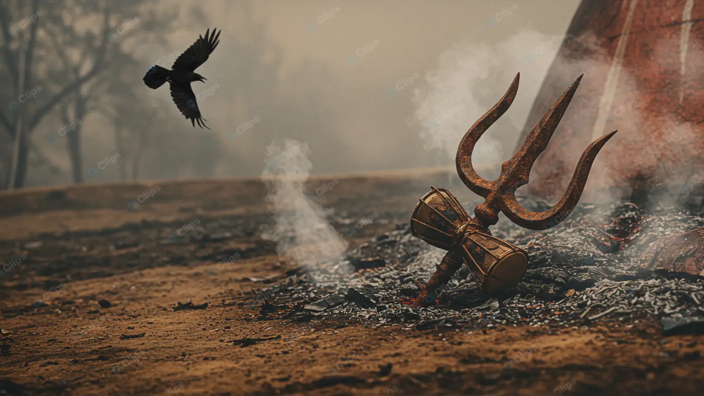 Mystical Trident in Smoldering Ashes