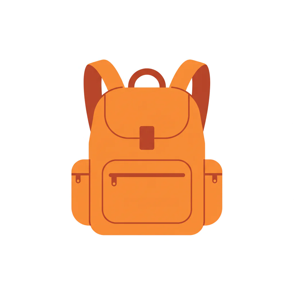 Vibrant Orange Backpack Icon