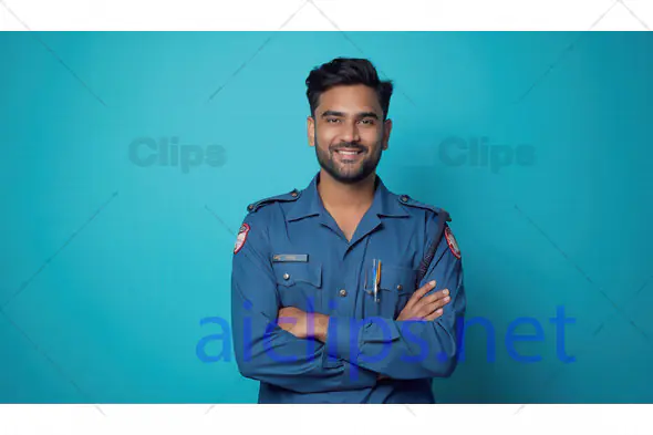 Smiling Male Paramedic in Uniform