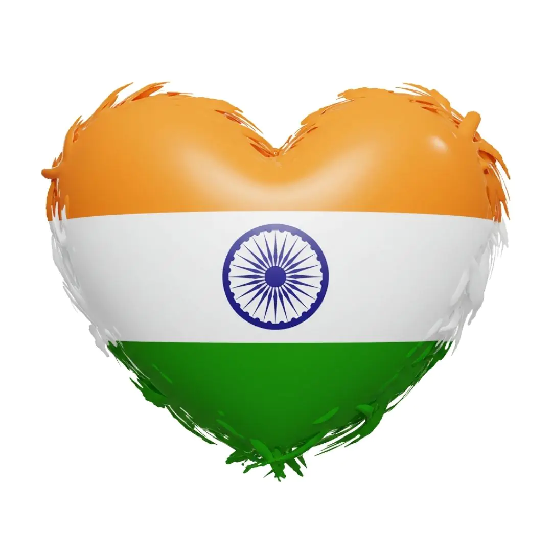 Indian Flag Heart Patriotic Symbol PNG Clipart
