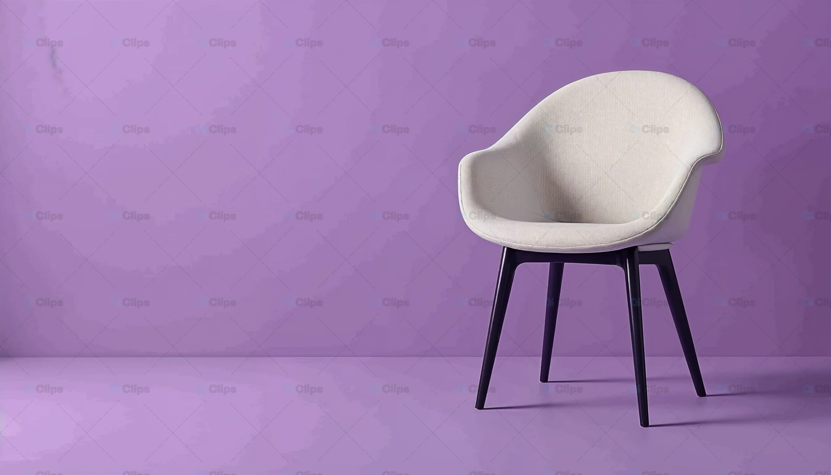Modern Minimalist Chair on Purple Background