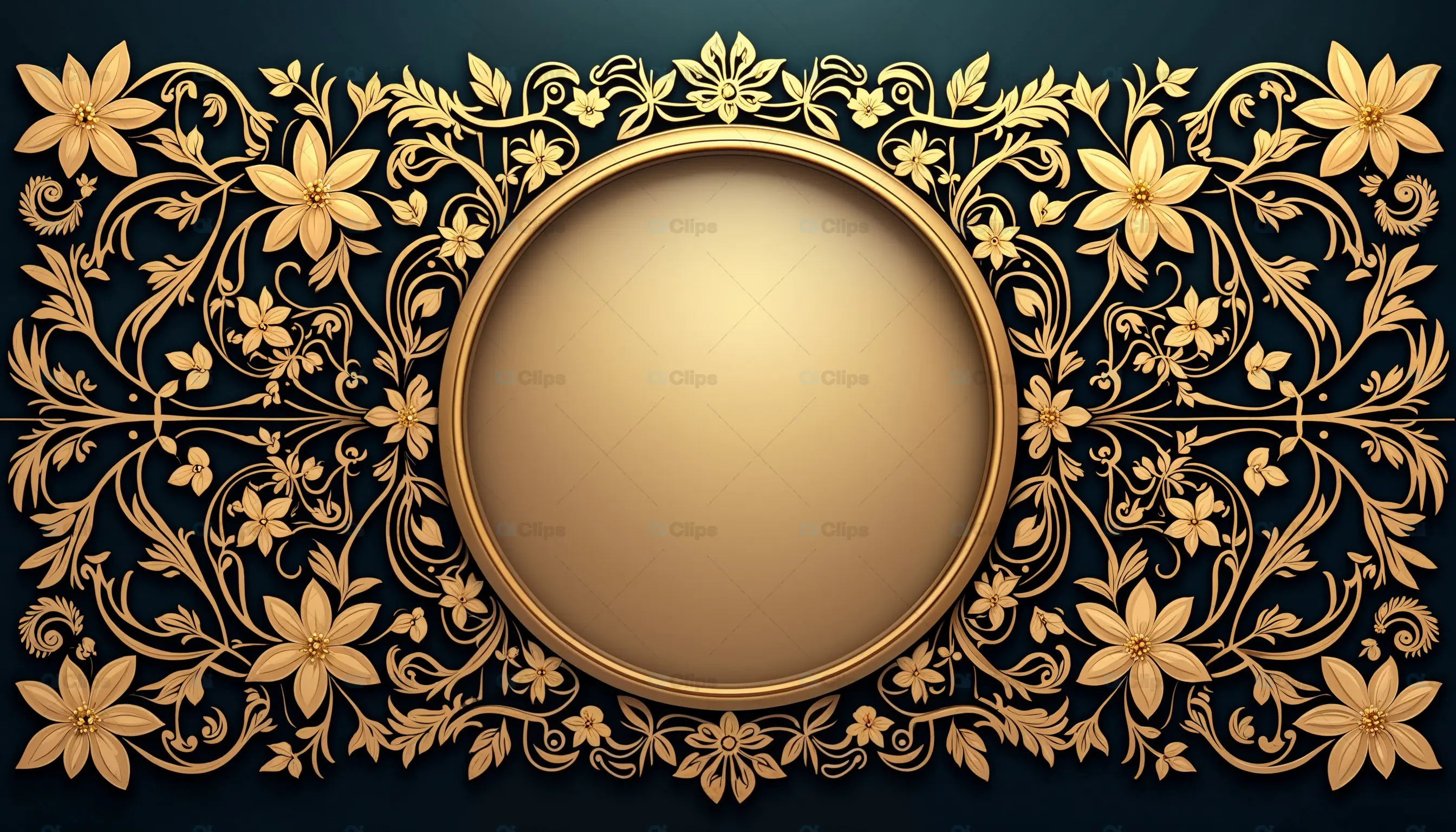 Gold Floral Ornamental Frame