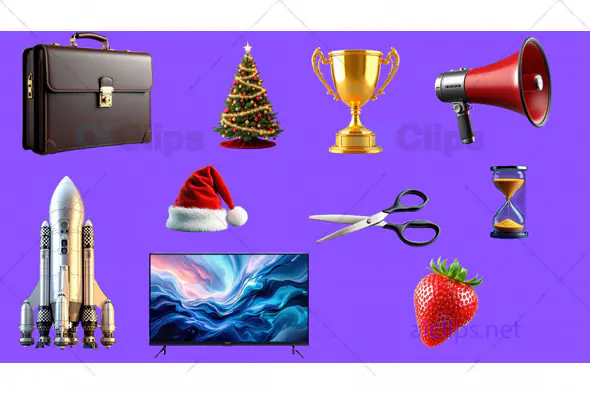 Diverse 3D Object Collection - Christmas, Business & Lifestyle Icons