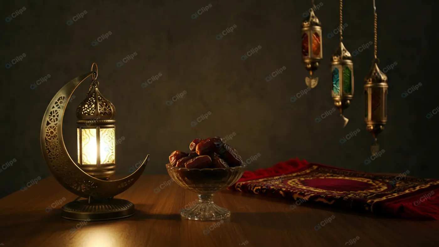 Ramadan Lantern and Dates Display