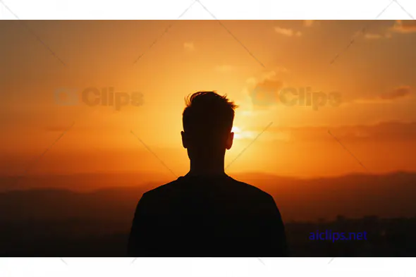 Man Silhouette at Sunset