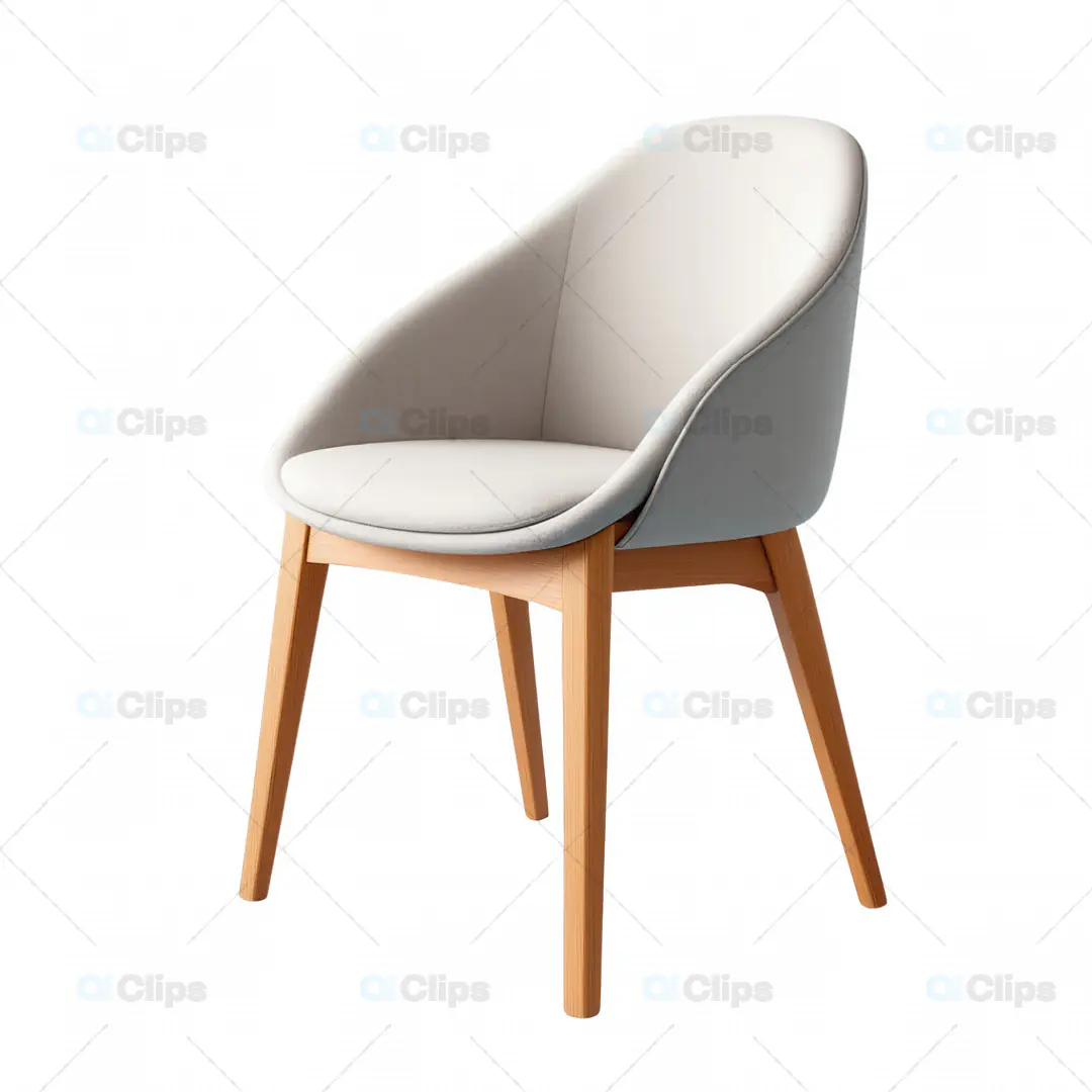 3D Model of Modern Upholstered Dining Chair