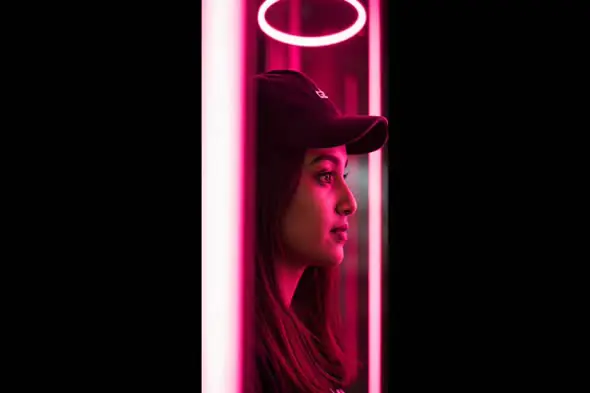 Neon-Lit Profile in Magenta