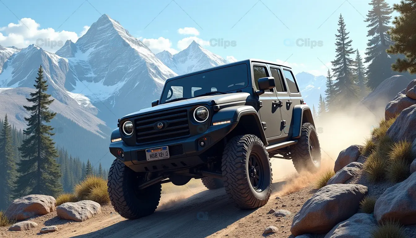 Off-Road 4x4 SUV in Rocky Mountain Adventure