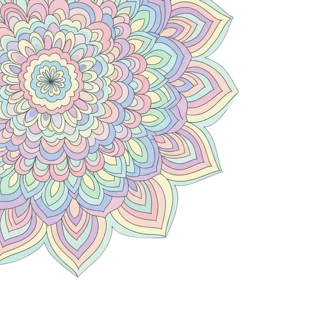 Intricate Pastel Floral Mandala Illustration Clipart PNG