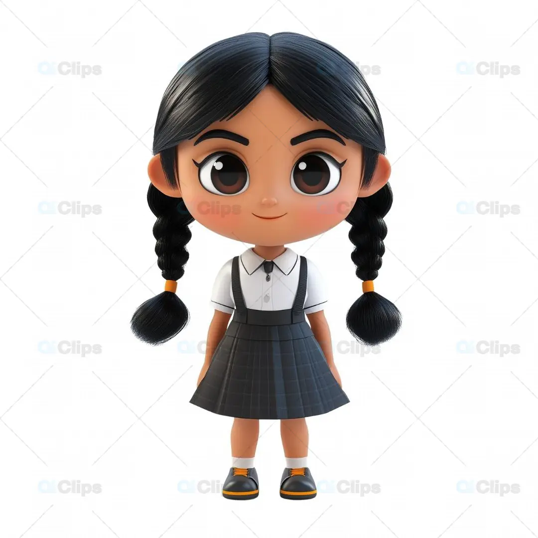 3D Indian Schoolgirl Avatar in Uniform
