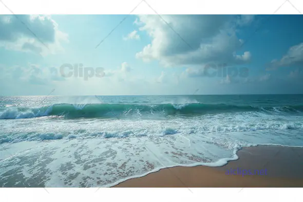 Scenic Ocean Waves on Sandy Beach