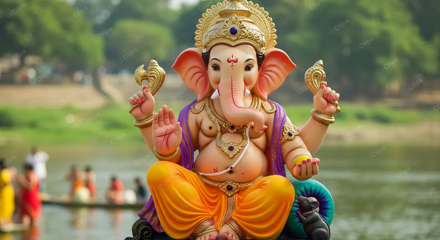 Ganesha's Riverside Blessing
