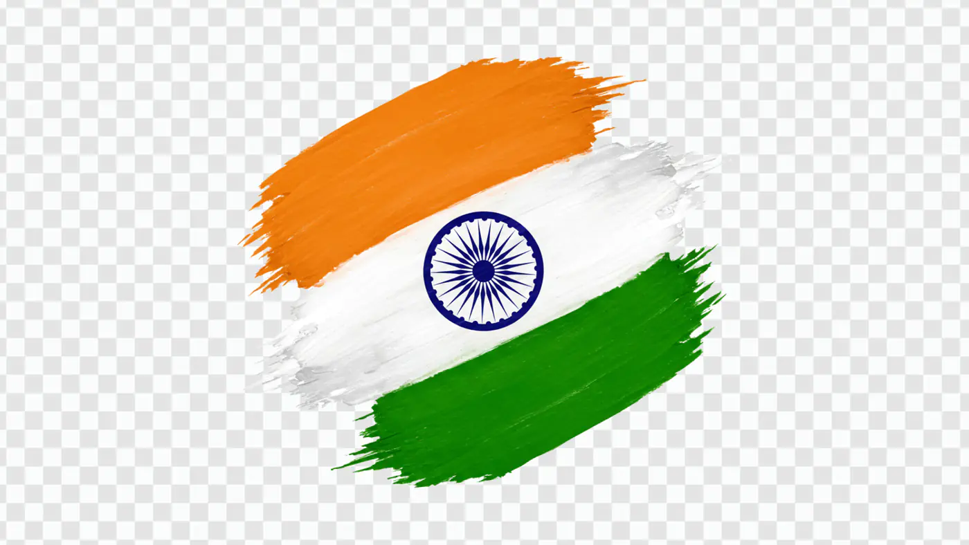 Tricolor Indian Flag Brush Stroke Design PNG