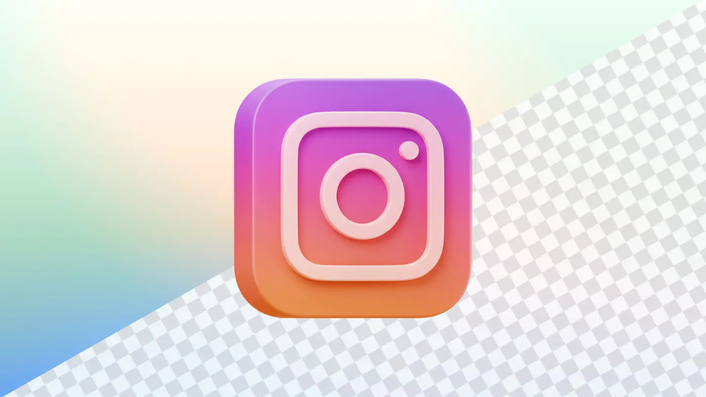 Instagram logo icon 3D gradient design