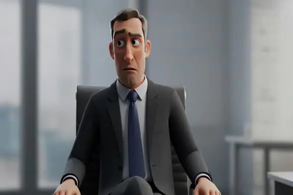Anxious Animated Executive in Office