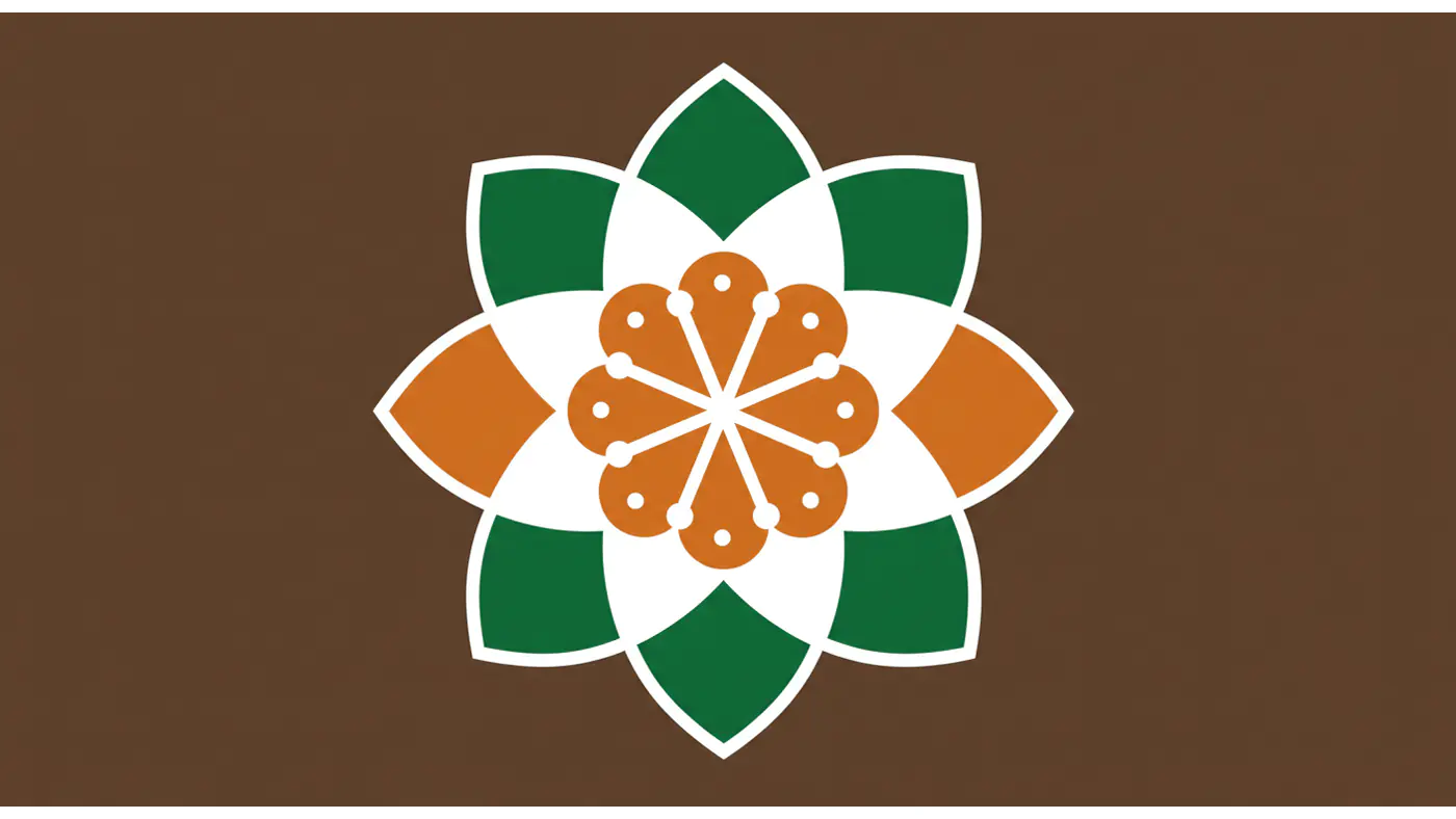 Tricolor Geometric Flower Emblem