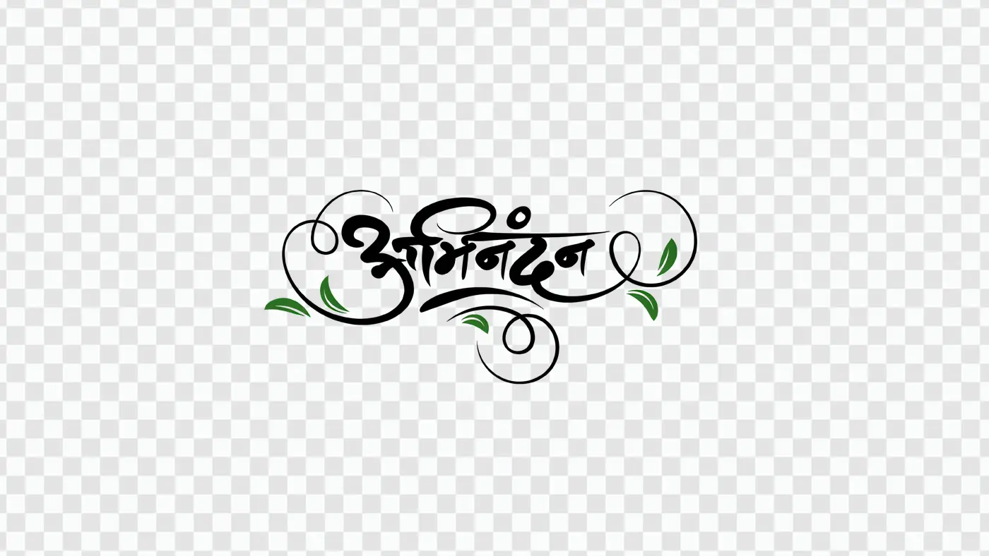 Abhinandan Greetings Marathi Calligraphy Decorative Text PNG Clipart