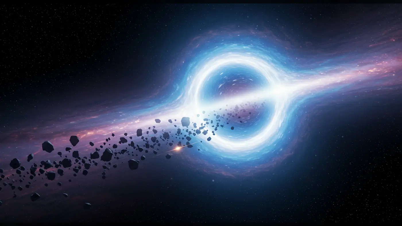 Interstellar Wormhole Vortex – Asteroid Pull in Deep Space