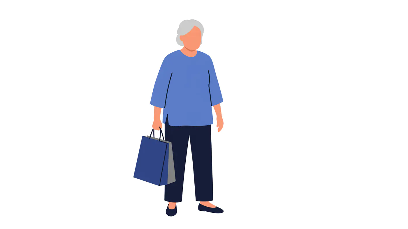Mature Shopper Vector Illustration