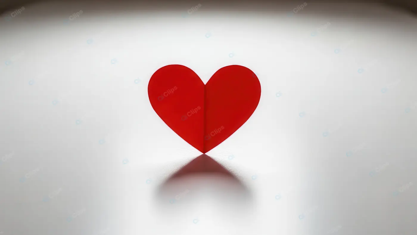 Symbolic Red Heart on a Serene Background