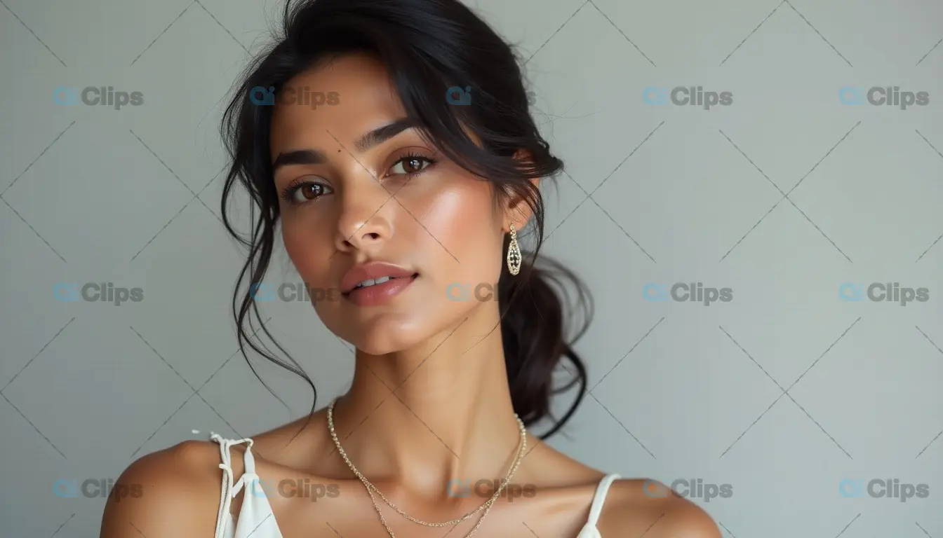 Elegant Woman with Glamorous Jewelry