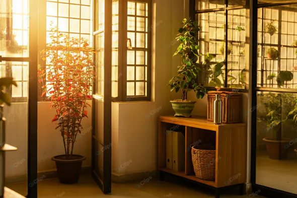 Sunlit Indoor Garden Corner