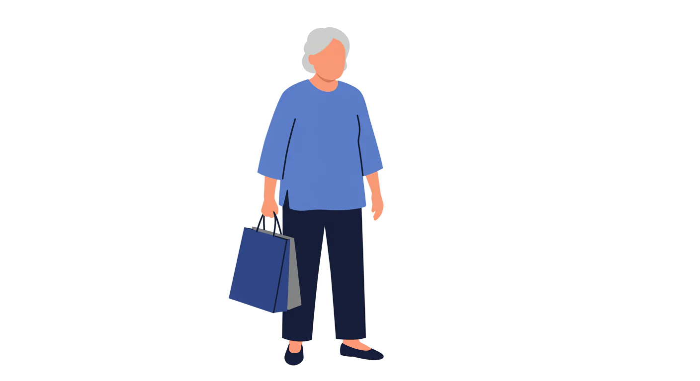 Mature Shopper Vector Illustration