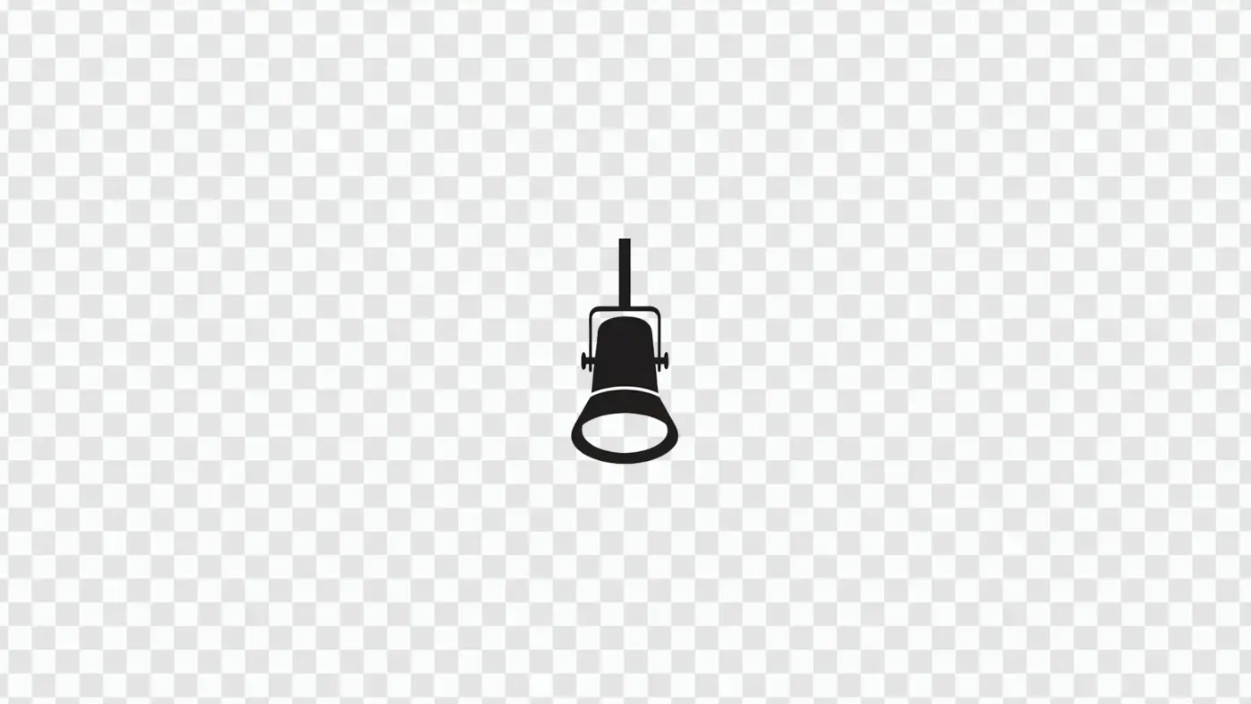 Minimalist Hanging Black Theater Spotlight Illustration Clipart PNG