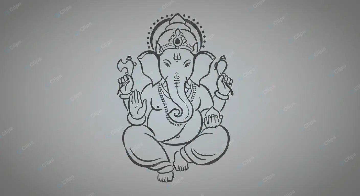 Minimalist Ganesha Line Drawing