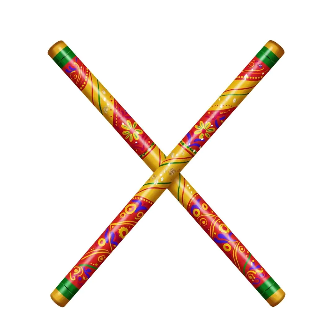 Vibrant Dandiya Sticks Festive Indian Dance Celebration Graphics