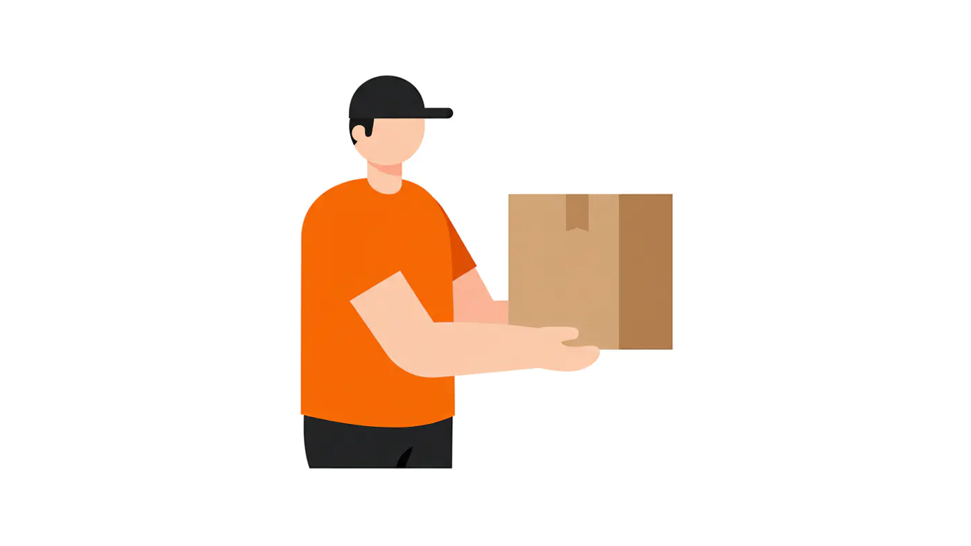 Modern Delivery Worker Vector