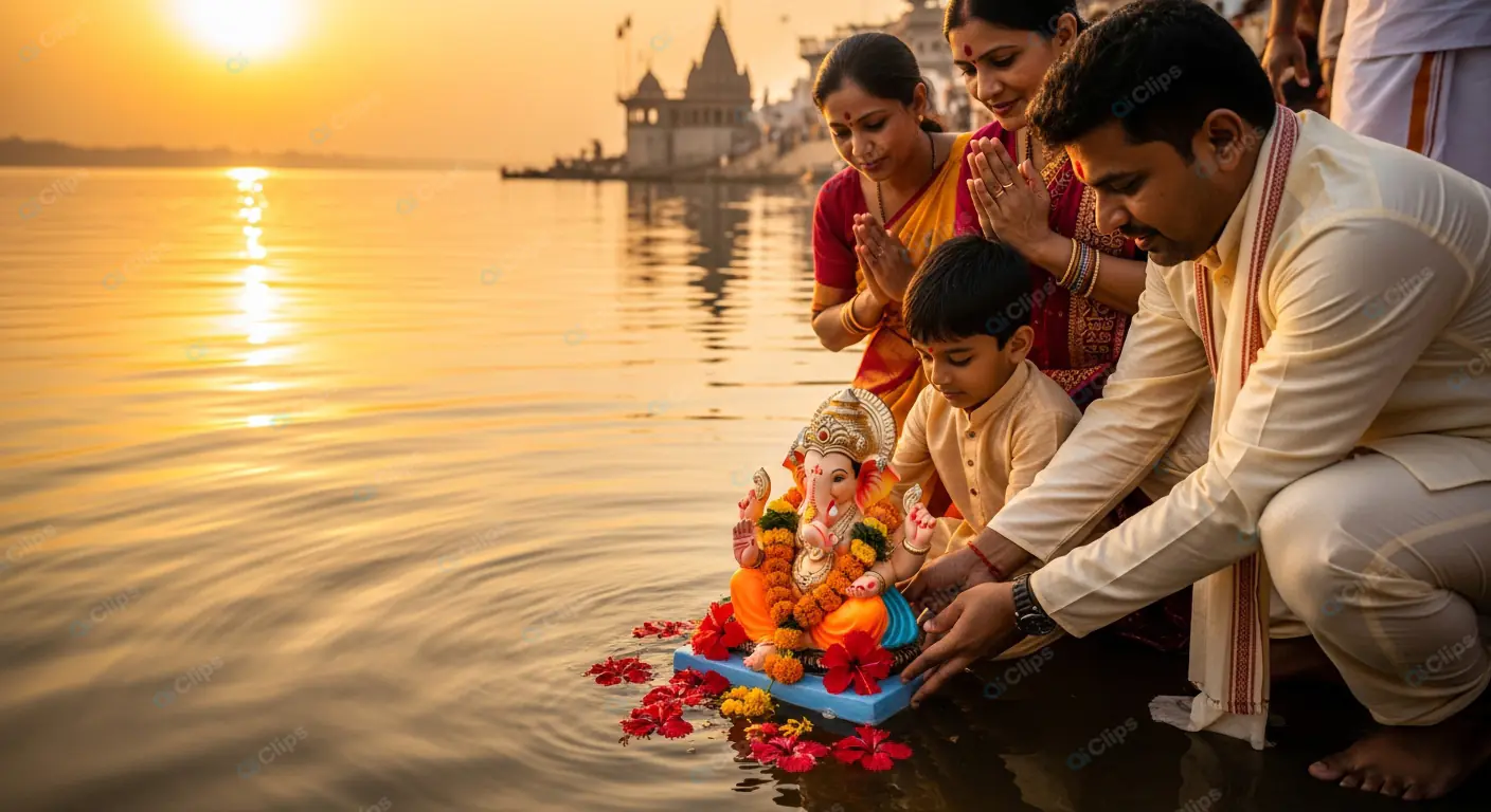 Ganesha Immersion Ritual at Sunrise