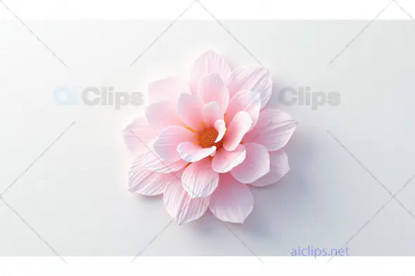 Elegant Pink Flower on White Background