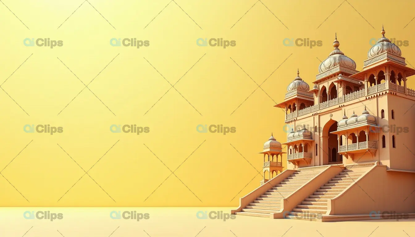 Majestic Indian Palace Architecture on a Golden Horizon