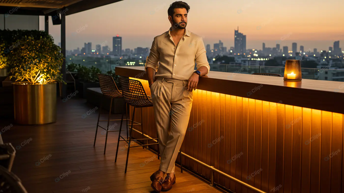 Rooftop Elegance: Urban Twilight