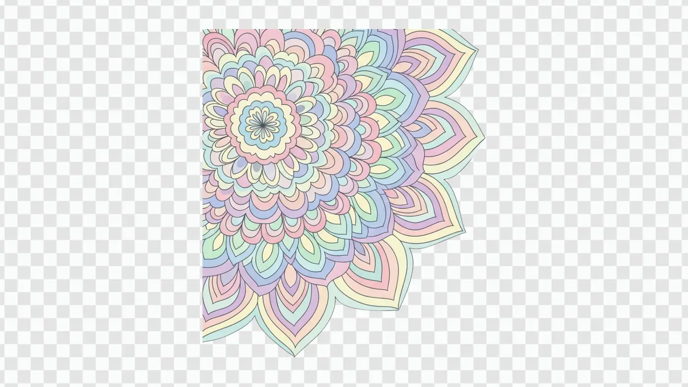 Intricate Pastel Floral Mandala Illustration Clipart PNG
