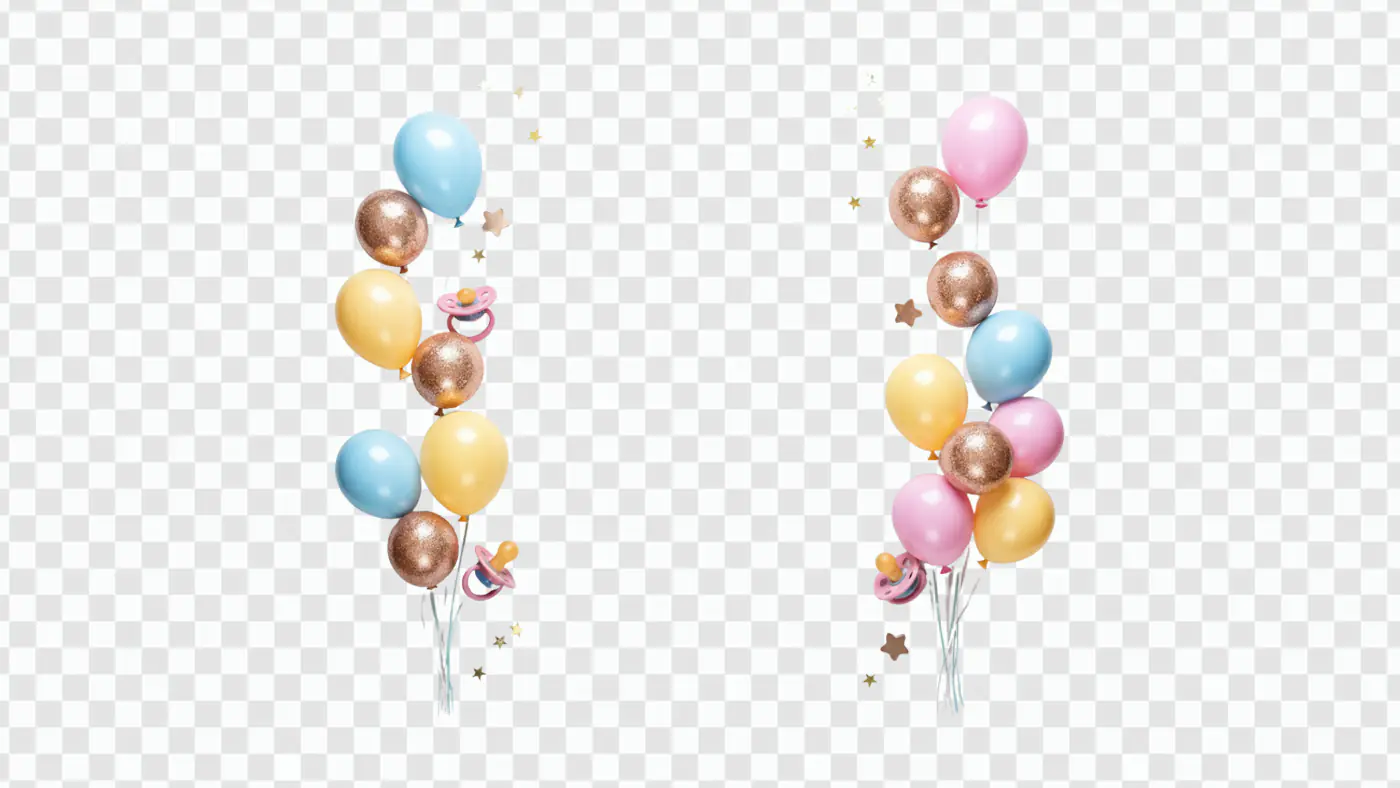 Festive Balloon Clusters Birthday Frame PNG