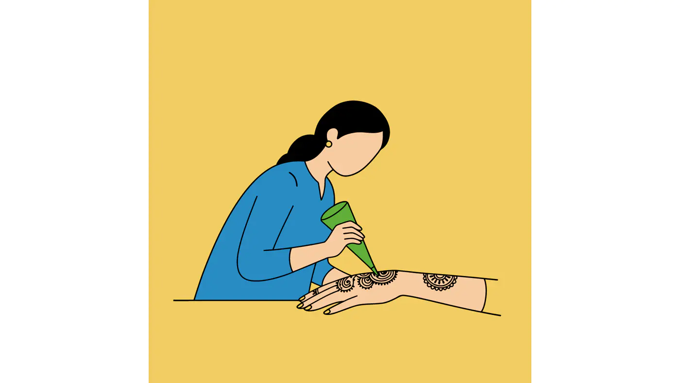Mehndi Artist Vector Illustration