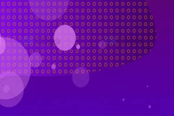 Playful Purple and Orange Abstract Background with Dots and Bubbles