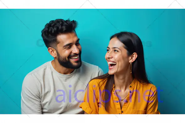 Laughing Couple in Casual Attire